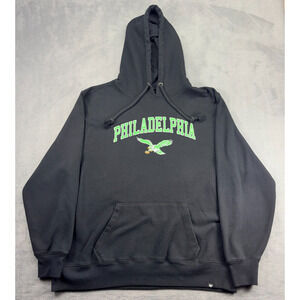 '47 Brand Philadelphia Eagles Pullover Hoodie Mens XXL Black Retro Logo Football